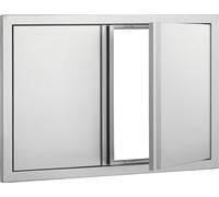 SucceBuy BBQ Porte d'accès 774x532 mm Double inox encastré pour cuisine extérieure, îlot BBQ, station de grill, porte murale verticale avec poignées encastrées