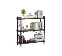 SucceBuy Bibliothèque en Métal 90x30x91cm Etagère à 3 Niveaux Pour Salon Chambre et Bureau