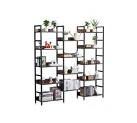 SucceBuy Bibliothèque Triple Large en Métal 1760x30x176cm Etagère à 14 Niveaux