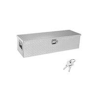 SucceBuy Boîte à Outil Pour Camion en Aluminium 99x33x25,4cm Verrouillable Argenté