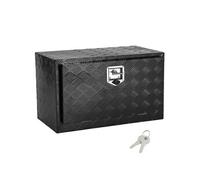 SucceBuy Boîte à outils sous le plancher du camion, 30" x 14" x 16" Boîte à outils en aluminium haute performance avec plaque en diamant, serrure et clé, rangement étanche avec verrouillage de la poig