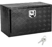 SucceBuy Boîte à outils sous le plancher du camion, 30" x 14" x 16" Boîte à outils en aluminium haute performance avec plaque en diamant, serrure et clé, rangement étanche avec verrouillage de la poig