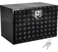 SucceBuy Boîte à outils sous le plancher du camion, 48" x 17" x 18" Boîte à outils robuste en aluminium avec plaque en diamant, serrure et clé, rangement étanche avec verrouillage par poignée en T pou
