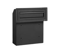 SucceBuy Boîte aux Lettres Encastrable Porte 30,5x15,5x36cm 4,3cm Acier Robuste Noir