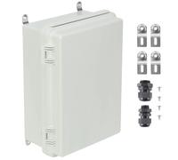 SucceBuy Boîte de jonction électrique extérieure en plastique ABS et couvercle articulé loquet en acier inoxydable IP67 étanche pour les projets électriques 350 x 250 x 150 mm
