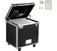 SucceBuy Boîte de rangement de dossiers verrouillable avec poignée télescopique, dimensions intérieures 396,2x320x381 mm, mallette professionnelle mobile pour le bureau, la maison, les hôpitaux et les