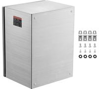 SucceBuy Boîte électrique en acier 16 "x 12 "x 10", boîtier en acier inoxydable 304, montage mural, IP66 étanche pour appareils d'extérieur avec charnières, serrure, plaque de montage