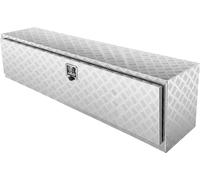 SucceBuy Boîte sous le plancher du camion, 152,4 x 43,2 x 45,7 cm, rangement robuste en aluminium et en plaques de diamant, boîte à outils étanche avec serrure, verrouillage par poignée en T pour cami