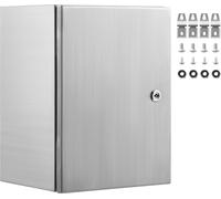 SucceBuy Boîtier deen acier, 20 x 16 x 8 pouces, boîtier deen acier inoxydable 304, boîtier mural pour appareils électriques et électroniques d'extérieur avec serrure à charnière pour plaque de montag