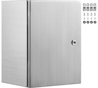 SucceBuy Boîtier électrique en acier 24 "x 20 "x 8", boîtier en acier inoxydable 304, montage mural, étanche IP66 pour appareils électroniques à l'extérieur avec charnières, serrure, plaque de montage