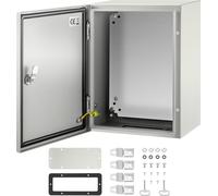 SucceBuy Boîtier en acier NEMA, 16 x 12 x 8 pouces, boîtier deétanche NEMA 4X, boîtier de connexion extérieur/intérieur étanche à la poussière IP66 avec plaque de montage