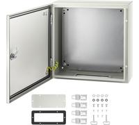 SucceBuy Boîtier en acier NEMA 16 x 16 x 6 pouces, coffret électrique étanche à l'eau et à la poussière NEMA 4X, boîte de jonction pour usage intérieur et extérieur, acier, IP66, gris