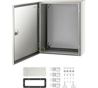 SucceBuy Boîtier en acier NEMA, 50,8 x 40,6 x 20,3 cm, étanche IP66, armoire électrique d'extérieur/d'intérieur étanche à la poussière, e NEMA 4X, en acier, couleur grise, avec plaque de montage