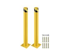 SucceBuy Bollard De Sécurité Borne De Protection Poteau En Acier Pour Parking 2PCS