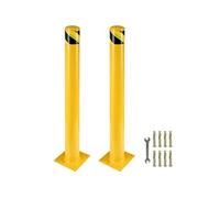 SucceBuy Bollard De Sécurité En Tube d'Acier Revêtement En 91x14cm 2PCS Pour Ecoles