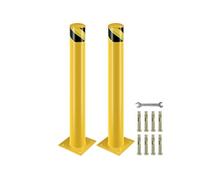 SucceBuy Bollard De Sécurité Revêtement En Poudre Jaune 91x11,4cm Pour Parking