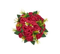 SucceBuy Boules de Fleurs Artificielles 10PCS 24cm Fausses Fleurs Décoratives Rouge