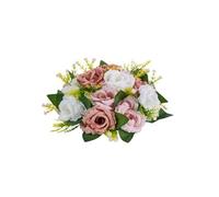 SucceBuy Boules de Fleurs Artificielles 10PCS Diamètre 24cm Roses en Rose et Blanc