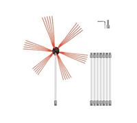 SucceBuy Brosse de Ramonage 8m Tête de Brosse Flexible en Nylon 8 Tiges Flexibles 1m