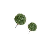 SucceBuy Buis Artificiel Boule Extérieur 55,9cm Lot de 2 Avec Piquet Solide et Réaliste