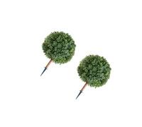 SucceBuy Buis Artificiel Boule Extérieur 68,6cm en Polyéthylène Avec Piquet 2 Pièces