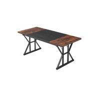 SucceBuy Bureau de direction 180x80x75cm en bois et métal Marron et Noir
