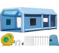 SucceBuy Cabine de peinture gonflable - 29,5 x 15,7 x 11,8 pieds, soufflerie 950 W + 750 W, pour gros camions et machines