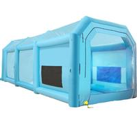 SucceBuy Cabine de peinture gonflable 39,4 x 16,4 x 13,1 ft, cabine de peinture automobile avec 2 puissants ventilateurs, système de filtration d'air, pour tente de stationnement automobile-poste de t