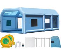 SucceBuy Cabine de peinture gonflable, 8 x 4,5 x 3 m, avec puissants ventilateurs (950 W et 750 W) et système de filtration d'air, cabine de peinture portable pour motos et SUV de taille moyenne
