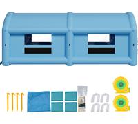 SucceBuy Cabine de peinture gonflable Cabine de peinture 12x5x4 m, tente avec soufflerie 950+1100 W et système de filtration d'air, toit triangulaire, toile Oxford résistante, convient pour la peintur