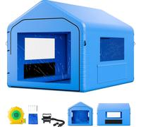 SucceBuy Cabine de peinture gonflable Cabine de peinture 4 x 3 x 2,8 m, tente avec soufflerie 750 W et système de filtration de l'air, toit triangulaire, matériau PVC, convient pour la peinture au pis