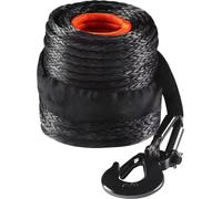 SucceBuy Câble de treuil synthétique, 3/8 pouces x 100 pieds, capacité de charge de 26 500 lbs, câble de treuil avec gaine de protection, crochet forgé et sangle de traction, universellement adapté au