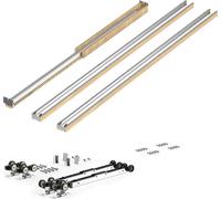 SucceBuy Cadre de porte coulissante pour portes de 1219-1829 mm de largeur & 2032 mm de hauteur, système de porte coulissante en acier robuste et bois avec fonction Soft-Close à deux sens et fonctionn