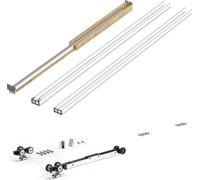 SucceBuy Cadre de porte coulissante pour portes de 610 à 813 mm de largeur et de 2032 mm de hauteur, en acier galvanisé avec fonction Soft-Close à deux voies et fonctionnement sans friction, idéal pou