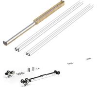 SucceBuy Cadre de porte coulissante pour portes de 610 à 914 mm de largeur et de 2134 mm de hauteur, en acier galvanisé avec fonction Soft-Close à deux voies et fonctionnement silencieux, idéal pour l