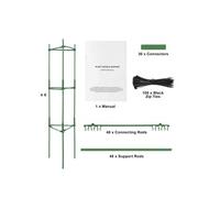 SucceBuy Cage à Tomates 28x28x162cm 4PCS Installation et Stockage Faciles Vert Métal