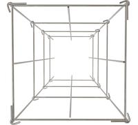SucceBuy Cages à tomates, 30 x 30 x 117 cm, lot de 5 tours carrées de support de plantes, acier argenté revêtu de PVC pour légumes grimpants, fruits, fleurs