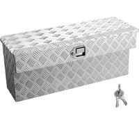 SucceBuy Caisse à outils pour plateau de chargement, caisse de rangement en aluminium avec motif profilé antidérapant, caisse de rangement verrouillable avec onvient pour camion, pick-up, campin
