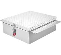 SucceBuy Caisse à outils pour surface de chargement, caisse de rangement en aluminium avec motif en diamant, caisse de rangement robuste, supporte jusqu'à 100 kg, convient pour camion, pick-up, campin