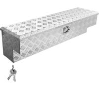 SucceBuy Caisse à outils pour surface de chargement, caisse de rangement en aluminium avec motif profilé, organisateur de rangement verrouillable pour pick-up, camping-car, remorque, 1219x340x330 mm
