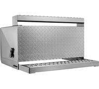 SucceBuy Caisse de sellette, 790x770x485 mm, caisse à outils en aluminium avec fermeture amortissante, caisse de rangement pour l'accès à la cabine du conducteur, convient pour les camions à plateau, 