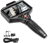 SucceBuy Caméra d'inspection à triple objectif avec lumière, 5" écran IPS endoscope industriel, zoom 8X, 1080P HD Split Screen, 10 lumières LED, caméra scope pour l'automobile, la plomberie, 16.5FT