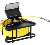 SucceBuy Caméra pour tuyaux avec portée de 30 m, résolution 720x480, étanche IP68, caméra d'inspection pour tuyaux et canalisations, équipée de 6 LEDs réglables, batterie 4500 mAh et carte mémoire 16