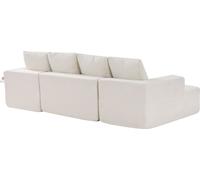 SucceBuy Canapé modulable en U avec chaise longue et coussins en beige