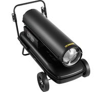 SucceBuy Canon de chauffage diesel 50 kW, aérotherme mobile avec roues et réglage de la température, idéal pour les chantiers, les garages, les entrepôts, les ateliers et les espaces extérieurs, noir