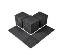 SucceBuy Carreaux de terrasse imbriqués Plancher extérieur imperméable en plastique Utilisation tous temps Plancher de patio pour porche bord de piscine Gris foncé 54pcs Grey