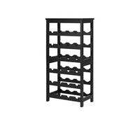 SucceBuy Casier à vin 24 bouteilles 6 niveaux Noir OPX-WR624
