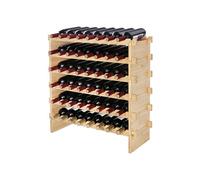 SucceBuy Casier à vin empilable 48 bouteilles 6 niveaux Bambou OPX-WR68NR