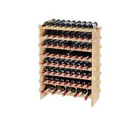 SucceBuy Casier à vin modulable 72 bouteilles 8 niveaux Bambou OPX-WR89NR