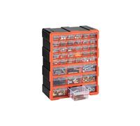 SucceBuy Casier de rangement à tiroirs 39 tiroirs Polyéthylène 38x16x47cm Noir et orange